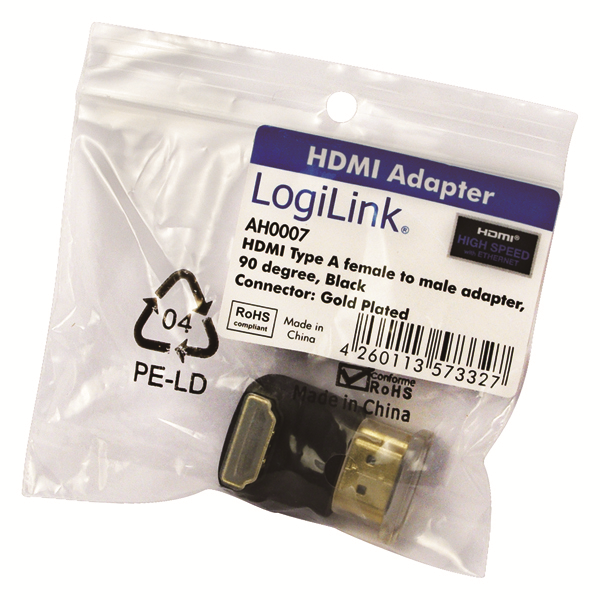 HDMI Type A Erkek-Dişi Adaptör, 90 Derece