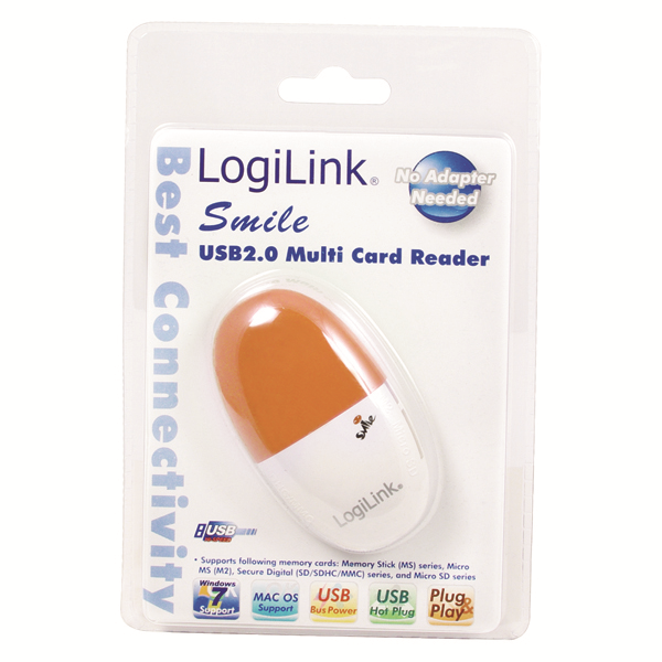 Smile Serisi USB2.0 Multi Kart Okuyucu, Turuncu