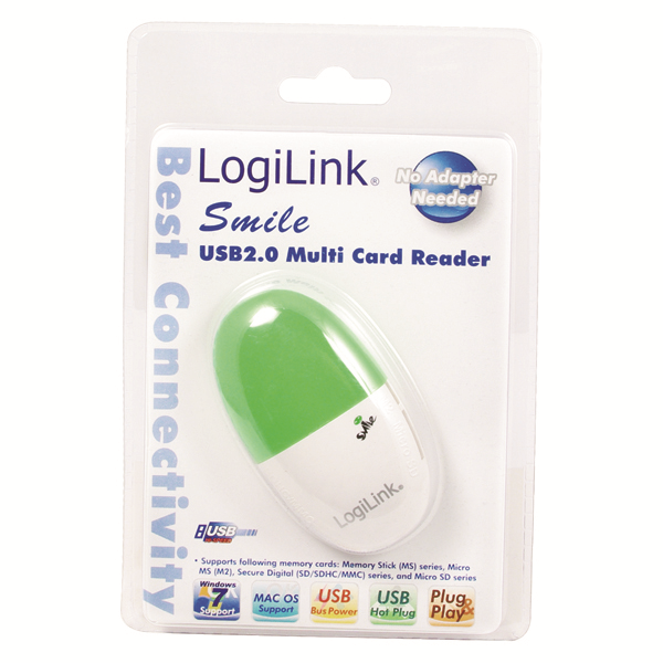 Smile Serisi USB2.0 Multi Kart Okuyucu, Yeşil