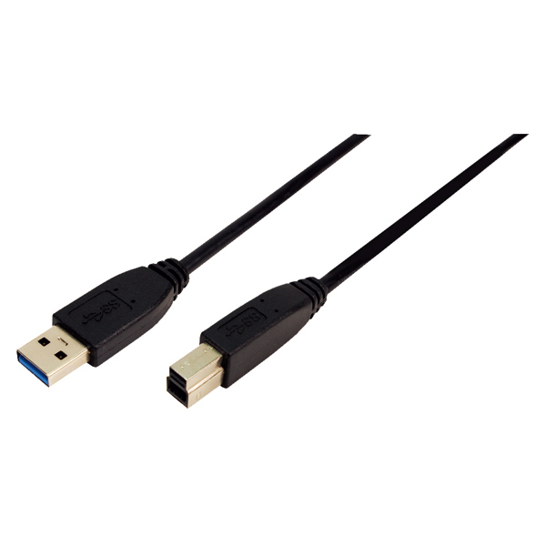 USB 3.0 Type A to Type B Bağlantı Kablosu, Siyah, 1.0m