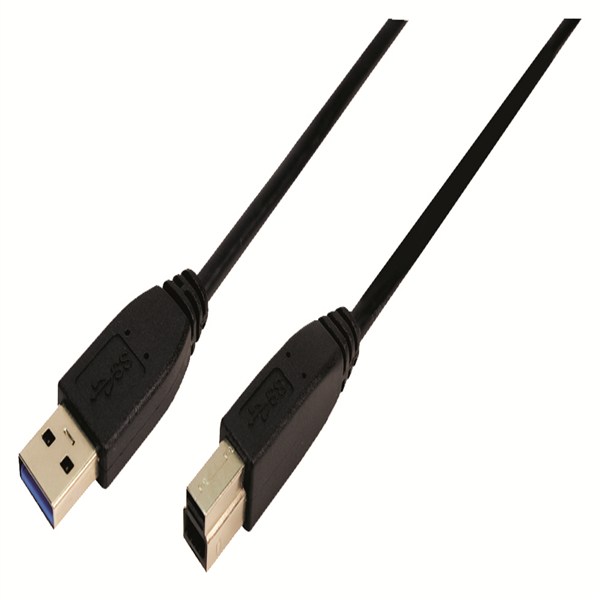 USB 3.0 Type A to Type B Bağlantı Kablosu, Siyah, 2.0m