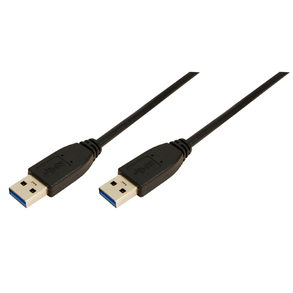 USB 3.0 Type A to Type A Bağlantı Kablosu, Siyah, 1m