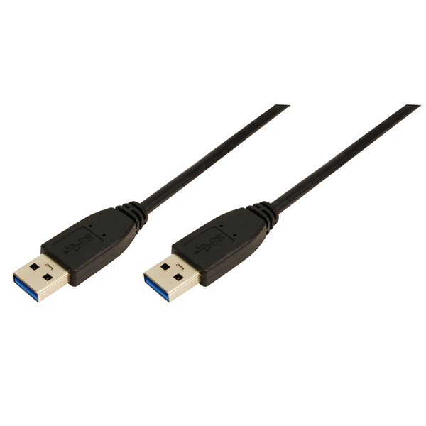USB 3.0 Type A to Type A Bağlantı Kablosu, Siyah, 2.0m