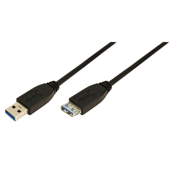 USB 3.0 Uzatma Kablosu, Siyah, 2.0m
