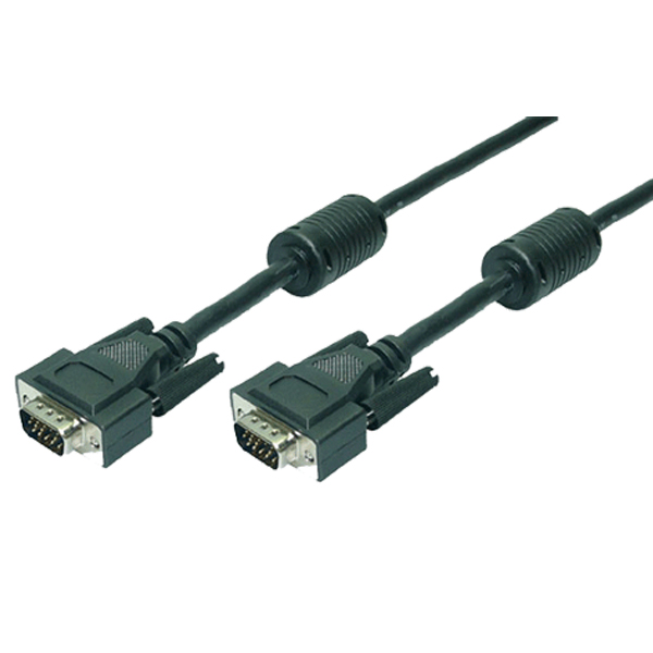 VGA Kablo, Erkek-Erkek, Siyah, 10.0m