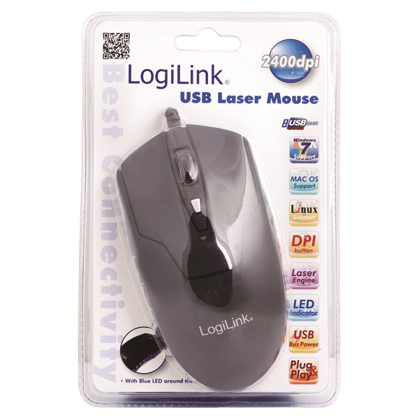 2400dpi USB Laser Mouse, Siyah