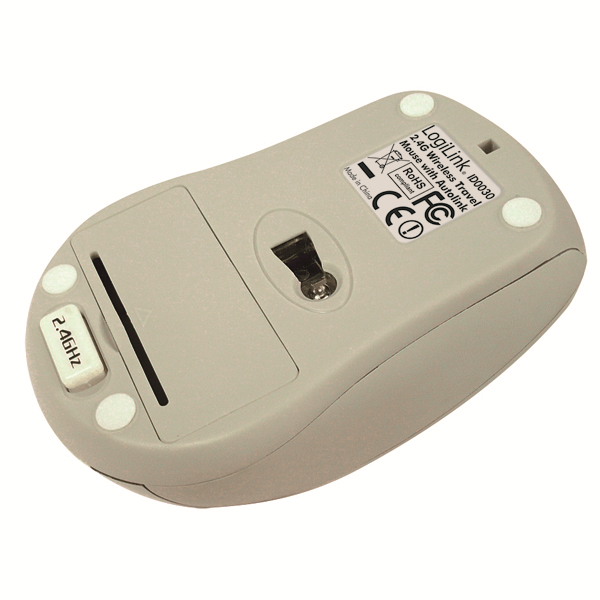 2.4GHz Mini Kablosuz Optik Mouse, Gri - Beyaz