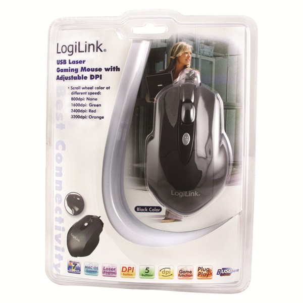 USB Laser Gaming Mouse, Ayarlanabilir DPI