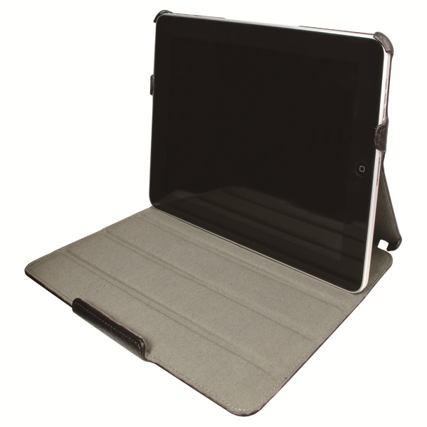 Deri iPad Taşıma Kılıfı, Siyah, Stand Özelikli, NB0040