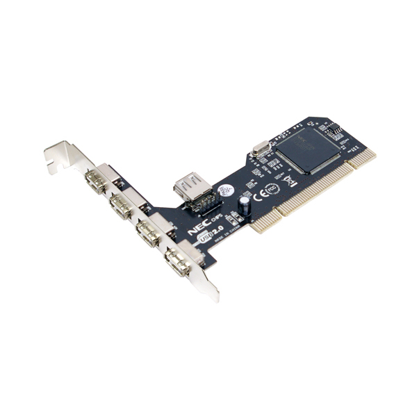 4 + 1 Port USB2.0 PCI Kart, NEC Chip