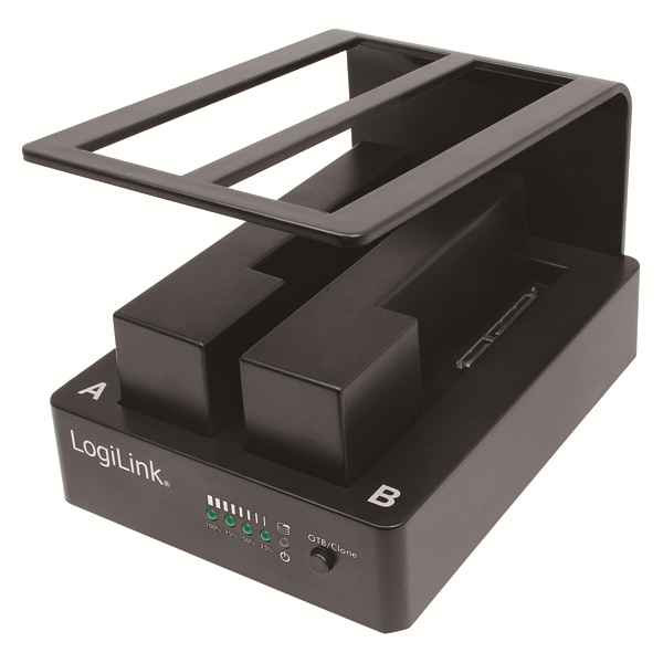 USB2.0 E-SATA to Dual SATA HDD Docking Station, Siyah