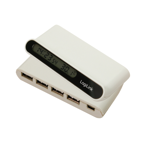 LCD Saat, Alarm ve Termometre Özellikli 4 Port USB HUB