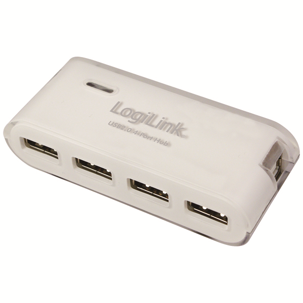 4 Port USB 2.0 Hub + Güç Adaptörü, Beyaz