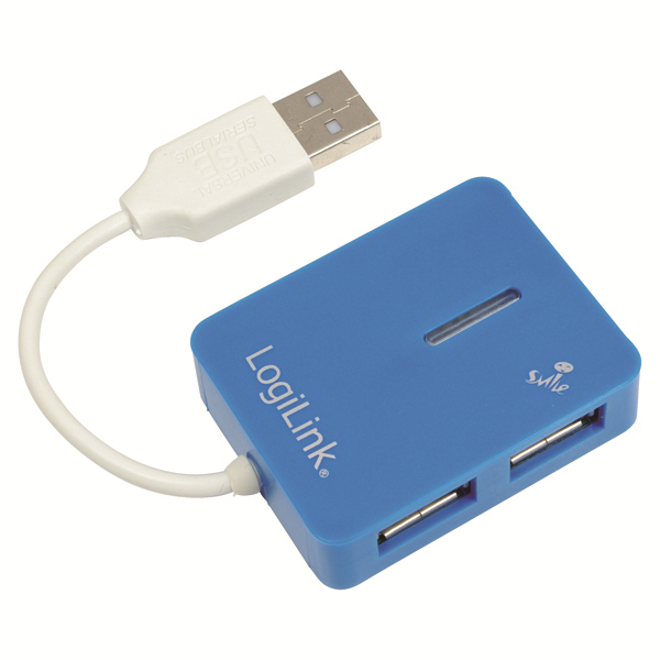 Smile Serisi 4 Port USB 2.0 Hub, Mavi