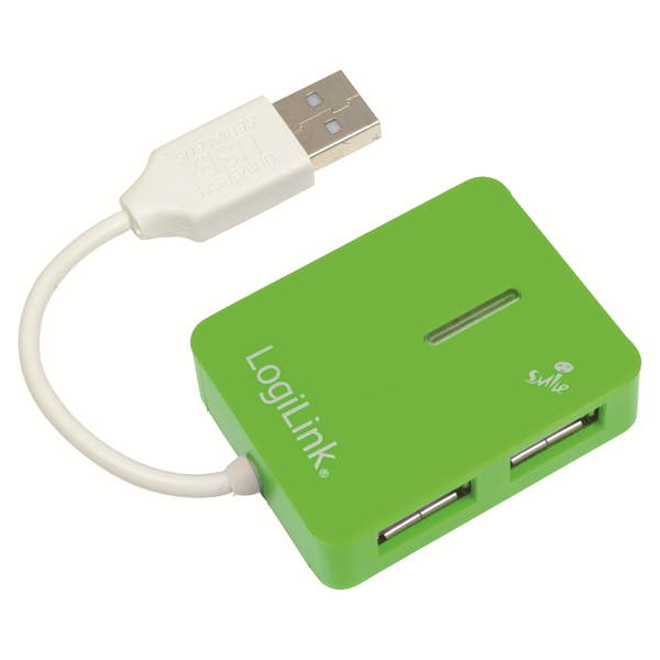 Smile Serisi 4 Port USB 2.0 Hub, Yeşil