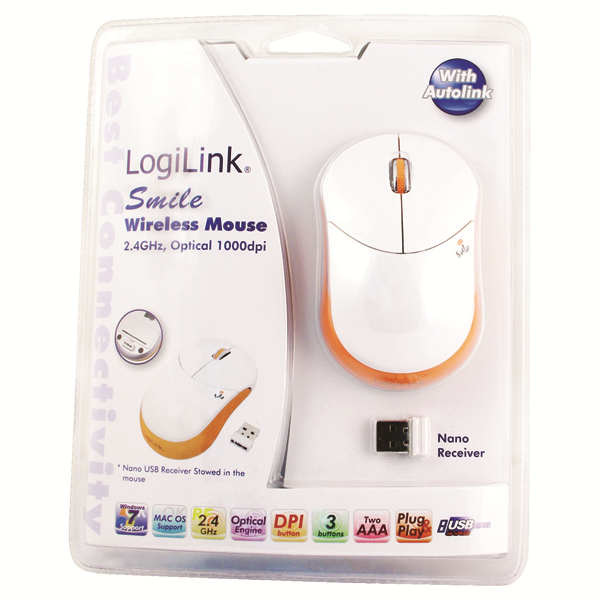 Smile Serisi 2.4GHz Kablosuz Optik Mouse, Turuncu