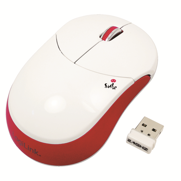 Smile Serisi 2.4GHz Kablosuz Optik Mouse, Kırmızı
