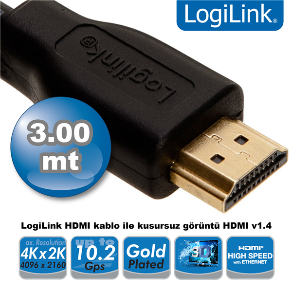 HDMI High Speed Kablo v1.4 3.0m