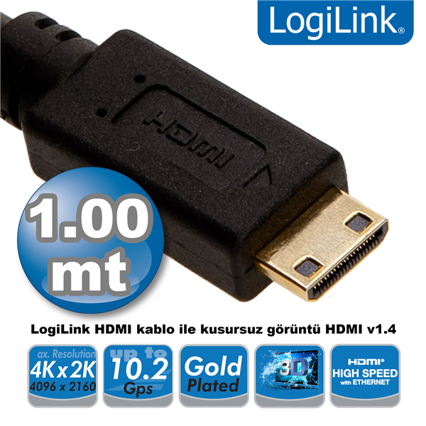 HDMI to Mini HDMI Kablo v1.4, 1.0m