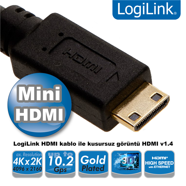 HDMI to Mini HDMI Kablo v1.4, 1.0m