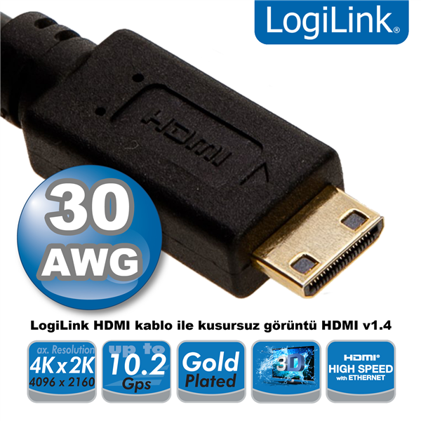 HDMI to Mini HDMI Kablo v1.4, 1.0m