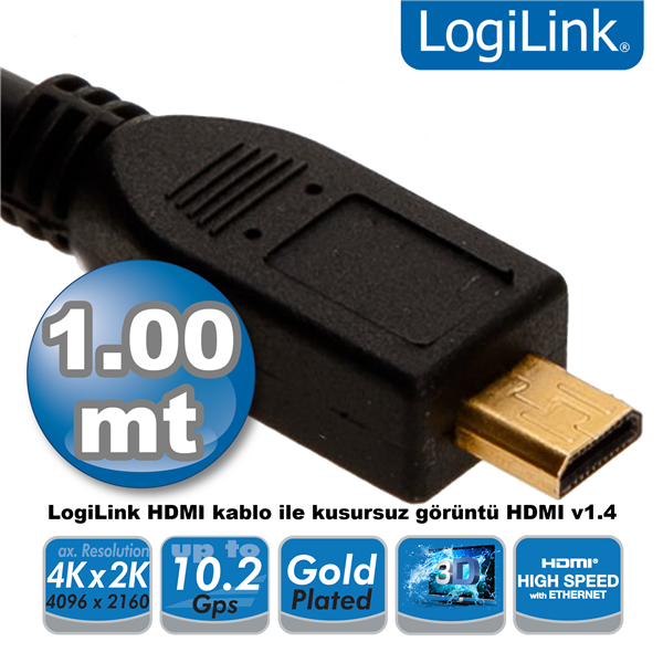 HDMI to Micro HDMI Kablo V1.4, 1.0m