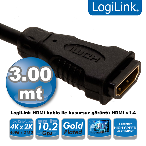 HDMI Uzatma Kablosu v1.4, 3.0m