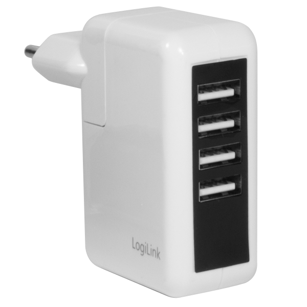 4 Port USB Şarj Adaptörü, Beyaz
