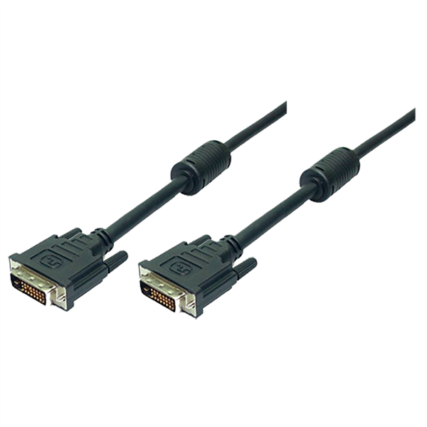 DVI Kablo 24+1, Erkek - Erkek, Siyah, 2.0m