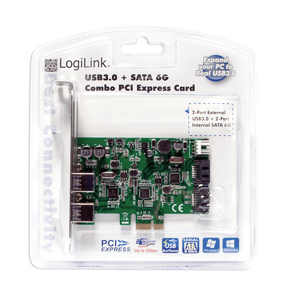 2 Port USB 3.0 + 2 Port SATA III PCI Express x1 Arayüz Kartı
