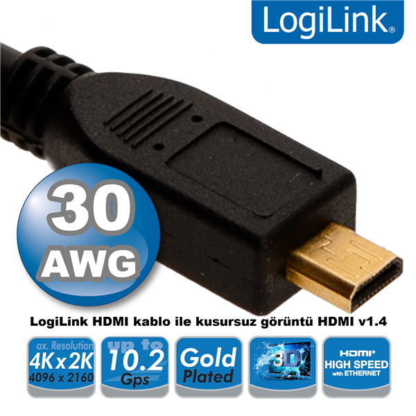 HDMI to Micro HDMI Kablo V1.4, 3.0m