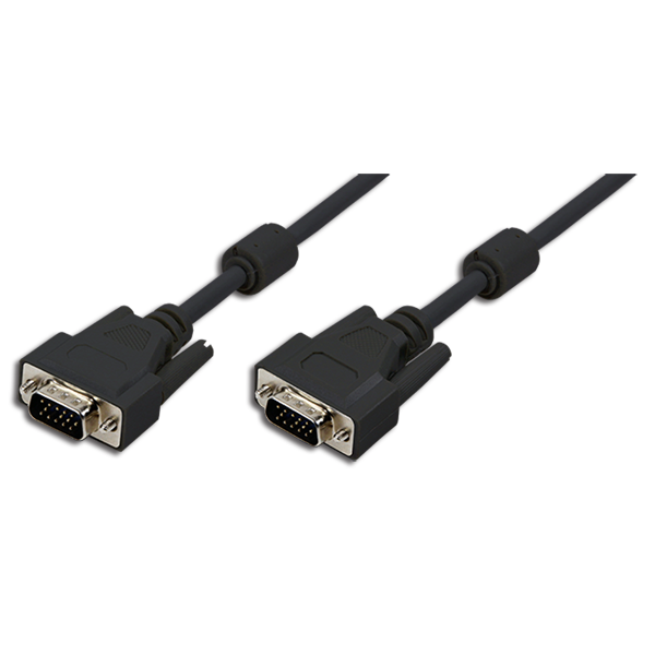 VGA Kablo, Erkek-Erkek, Siyah, 3.0m