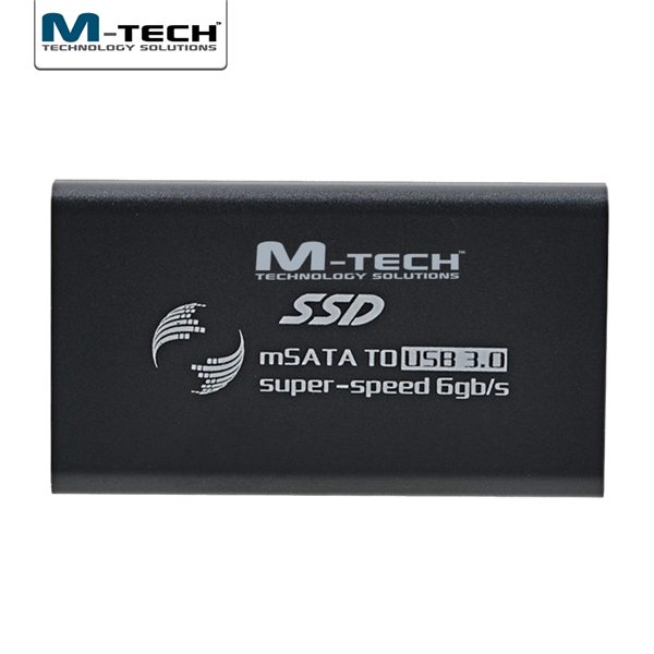 USB3.0 mSATA 6Gbps için Harici SSD Disk Kutusu, Siyah