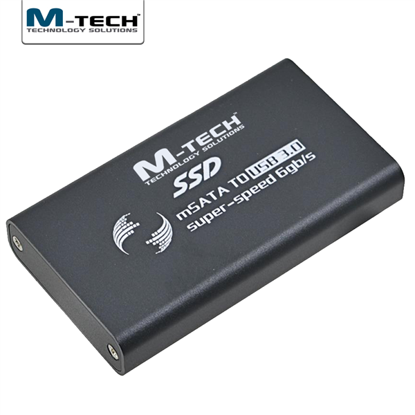 USB3.0 mSATA 6Gbps için Harici SSD Disk Kutusu, Siyah