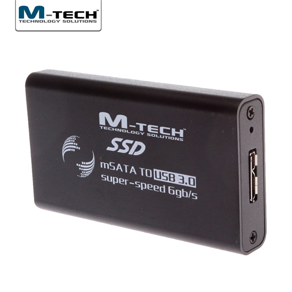 USB3.0 mSATA 6Gbps için Harici SSD Disk Kutusu, Siyah