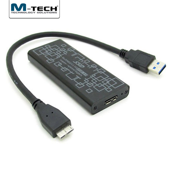 USB3.0 NGFF M.2 SATA 6Gbps için Harici SSD Disk Kutusu, Siyah