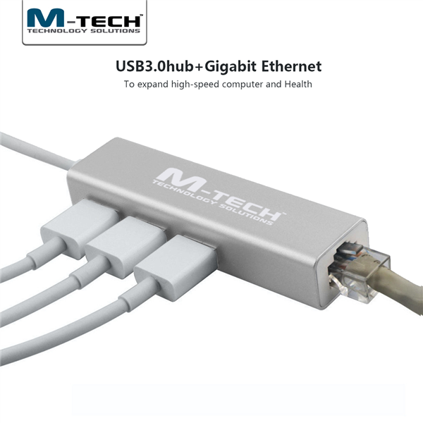 USB Type-C 3 Port USB3.0 Hub ve Gigabit Ethernet Adaptörü