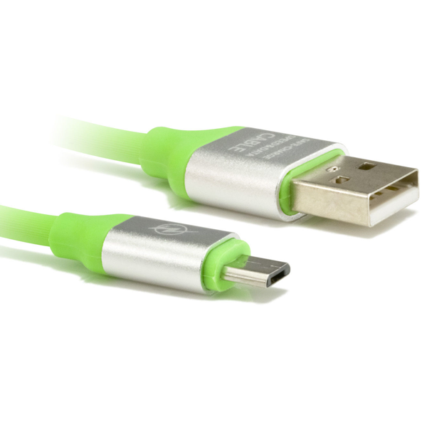 5 pin Micro USB Data ve Şarj Kablosu, Yeşil